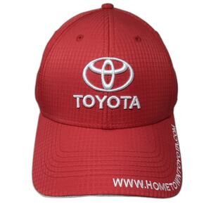 Hometown Toyota Strapback Hat Red One Size Embroidered Adjustable